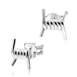 Twisted Wire Silver Stud Earrings STS-1501